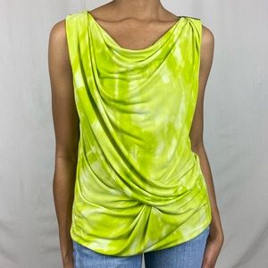 Michael Kors Lime Green Cowl Neck Top Sz M